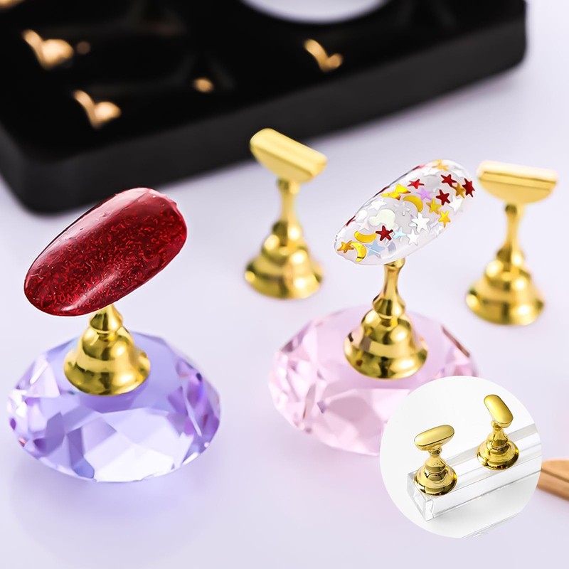 DALAETUS 4pcs Magnetic Nail Tips Stand,Nail Stand Display, Acrylic Nail