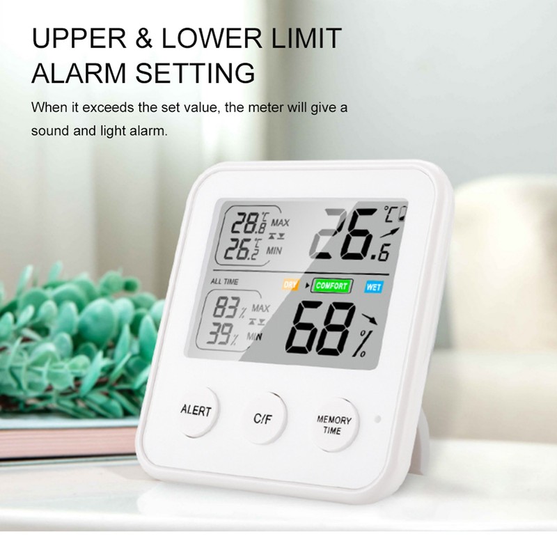High Precision Magnetic Thermometer Hygrometer Digital Thermo-Hygrometer with LCD Screen