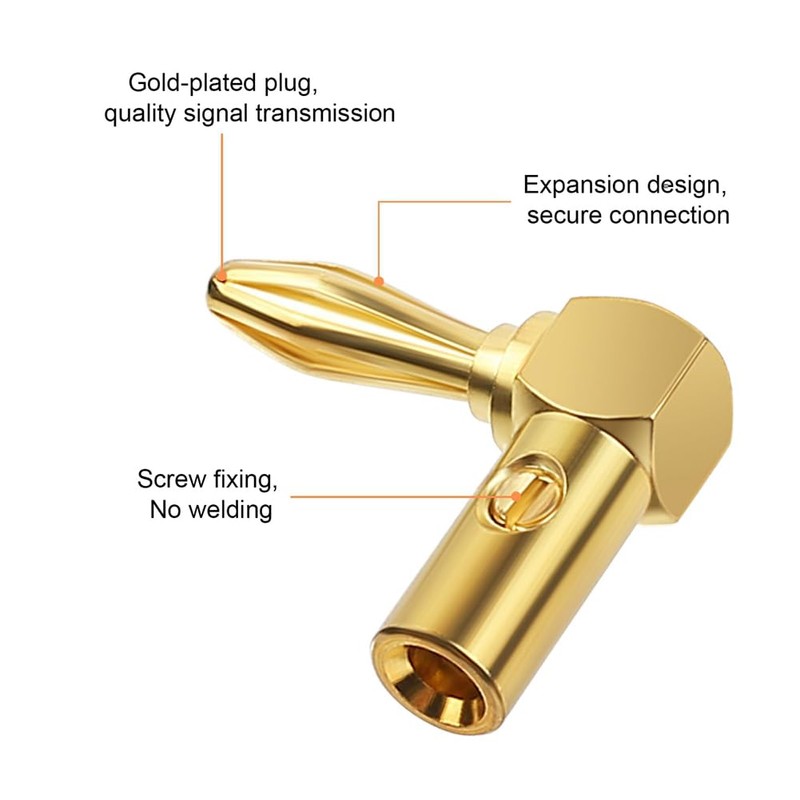 Atelierate Right Angle Banana Plugs 24 Pcs,90 Degree Banana Connector