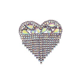 Crystal CZ Heart Shape Tasseel Brooches for Women Luxury Sparkly Rhinestones Heart Love Charm Lapel Pins Wedding Party Dance Banquet Beautiful Dress Suit Shirt Ceremony Clothes Accessories Jewelry (Silver)