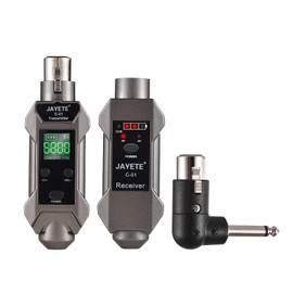 JAYETE C-01 - Convertidor profesional de micrófono con cable a inalámbrico, transmisor de micrófono y receptor de transmisión compatible con micrófono dinámico/condensador con alimentación fantasma de