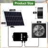 Ereto 15W Dual Solar Powered Fan with programmable Remote with