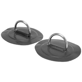 Inflatable Boat DRing Patch, 2pcs Inflatable Boat Kayak DRing Pad Patch PVC Marine Stainless Steel Fixed Buckle Inflatable Boat DRing Pad (Black)