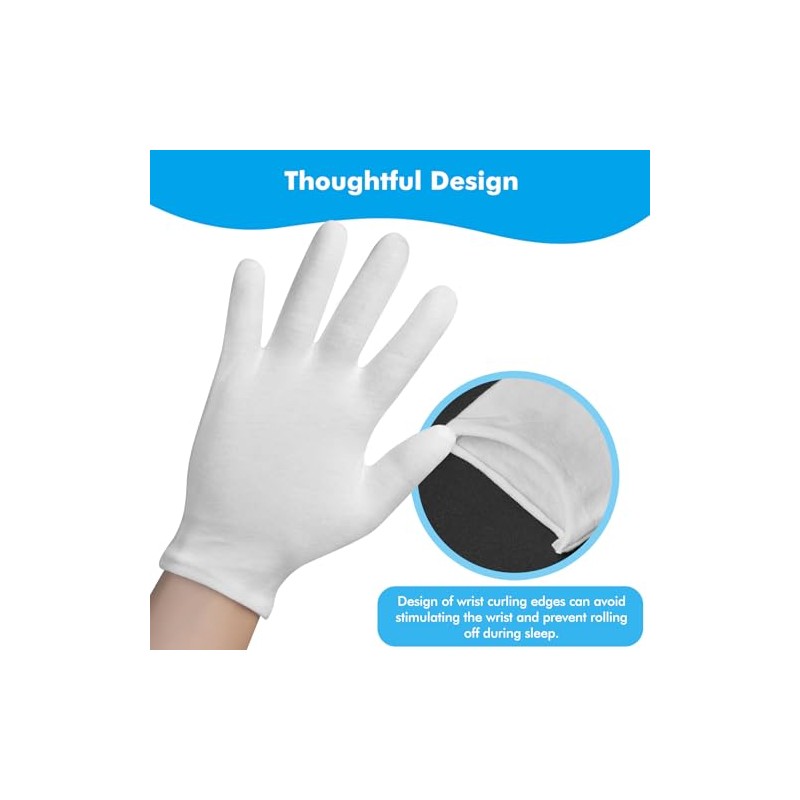 4 pares de guantes blancos, guantes de algodón transpirables para