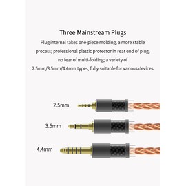 KBEAR MMCX 2.5mm IEM Cable Earphone Cable 8 Core 7N OCC Single Crystal Copper Ear Monitor Replacement Cable for SE315 SE425 SE535 SE846 SE215 W60 W20 FH3 IE400 IE500 T2 Plus