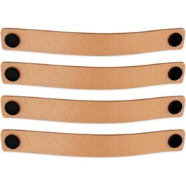 Brute Strength - Leather Handles for Furniture - Naturel - 4 Pieces - 25 x 3 cm - Cabinet Handle, Door Handle for Kitchen, Bathroom, Cabinets, Dresser, Wood