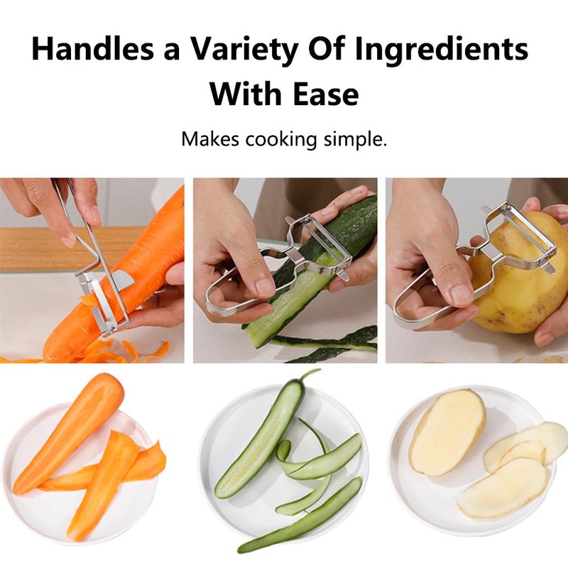 2Pcs Kitchen Speed Peeler, Stainless Steel Y-Shaped Potato/Vegetable/Fruit Peeler with