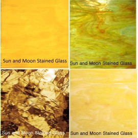 Spectrum Stained Glass Sheet Pack (4 Sheets of 8X10) YELLOW Stained Glass Sheets