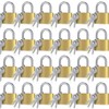 Yaocom 24 Pcs Solid Brass Keyed Padlock, Small Yellow Gym