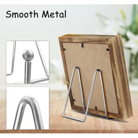 Roczential 4 Pack 6'' Display Photo Stand, Decorative plate display stand, Book Display Stand Tabletop Art Decorative Trays(silver)