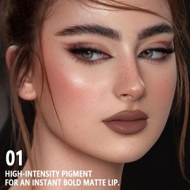 CAKAILA Brown Matte Cream Lipstick,Velvet Waterproof Long Lasting Smudge Proof for Women Lip Stick,Magic Lipstick 24 Hours Original Lip Liner Makeup,labiales mate 24 horas originales,Vegan,1 Count