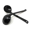 ASIAN HOME Black Melamine Japanese Long Handle Spoons for Ramen,