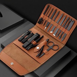 Nail care set, nail toenail cleaning tool, nail art damage prevention supplies, beauty care gel, makeup hand, 4 types brown / 네일 케어 세트 손톱 발톱 정리 도구 네일아트 손상 예방 용품 미용 관리 젤 화장 핸드 4종브라운