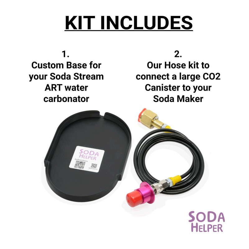 CO2 Adapter Hose & Custom Base Kit compatible with SodaStream
