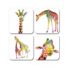 4 x Square Giraffe Coasters - Animals Rainbow Abstract Pop