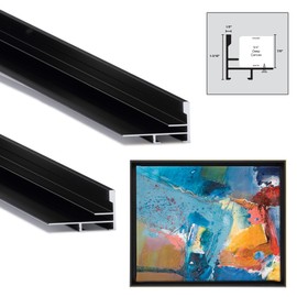 Creative Mark Illusions Metal Floating Frame Kit Pairs for Canvas - Black - Two 14" Sides - Metal Frame Kit for 7/8 inch Deep Canvases - For Gallery Wall, Art Panels, Modern Décor