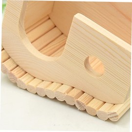 Abaodam Natural Wood Hamster House with Door and Round Small Animal Hideout for Pet Mice and Hedgehogs Promote Nesting and Chewing Instincts Safe Unpainted Solid Wood Habitat