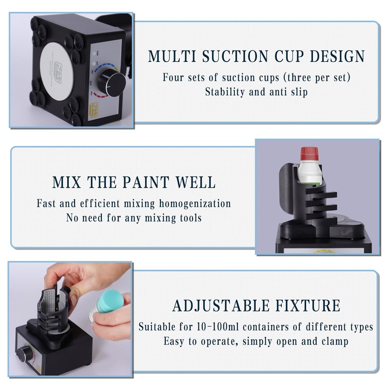 Mini Vortex Mixer, Hands-Free Model Paint Shaker, 300~2400rpm, Three-Stage Adjustable