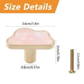 MOROBOR Decorative Pink Cloud Kitchen Cabinet Knobs, 6 Pack Creative Dresser Drawer Pulls Furniture Cupboard Door Pull Handles Single Hole Zinc Alloy Knobs Furniture Accessories