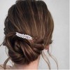 Allereyae Crystal Wedding Hair Clip Barrette Rhinestone Leaf Hair Barrette