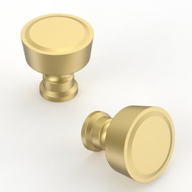 Asidrama 10 Pack Brushed Gold Kitchen Cabinet Knobs Cabinet Hardware Zinc Knobs for Dresser Drawers