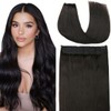 VINBAO Wire Human Hair Extensions With Invisible Fish Line Natural