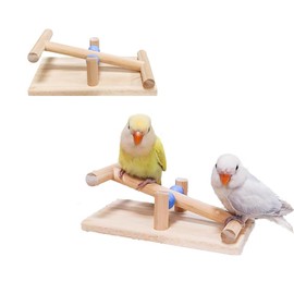 Seesaw for Birds Wooden Balance Toy for Cockatiels Lovebirds Parakeets Tabletop Bird Play Exercise Training Tool Anxiety Relief Bird Accessories Toys
