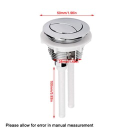 2PCS Toilet Flush Button Replacement, 50mm Dual Flush Toilet Push Buttons, Universal Flush Valve Replacement, Easy Installation, Round Head Dual Toilet Push Button