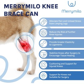 MerryMilo Dog Knee Brace for Torn Acl Hind Leg, Dog Leg Brace for Osteoarthritis, Cruciate Ligament Injury or Recovery After Dog Acl Brace for Back Leg, (Size: XL)