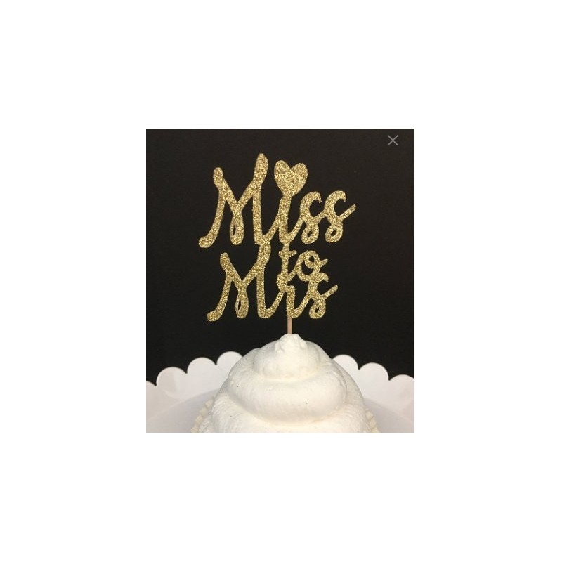 Miss to Mrs Cupcake Topper set of 12