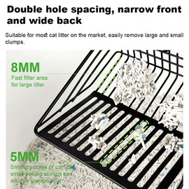 GmeDhc Metal Cat Litter Scoop, Cat Litter Scoop with Long Handle, Cat Scoop for Cat Litter, Deep Cat Scoop, Cat Litter Scoop, Large, for Cat Litter, Clumping Litter