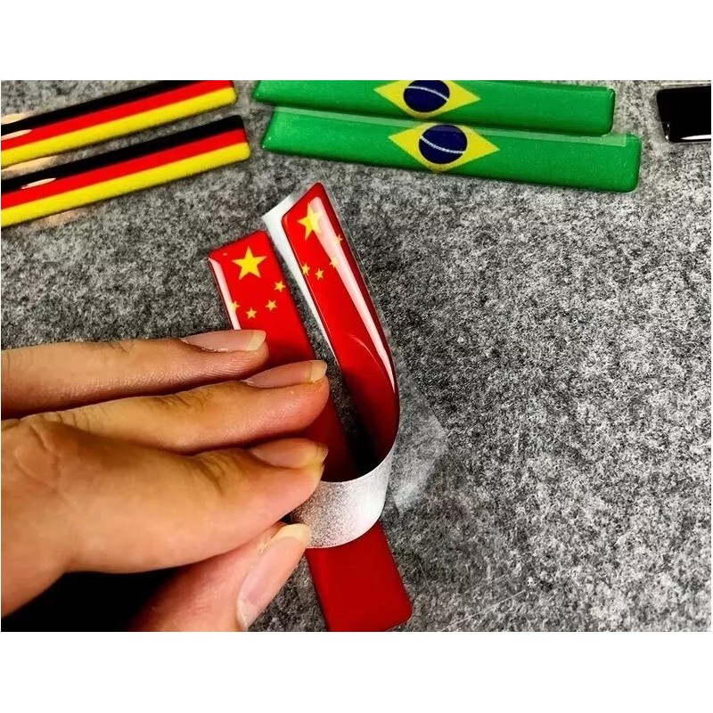 DIGIART INTERNATIONAL DANISH DENMARK FLAG 3D EPOXY CAR EMBLEM SET