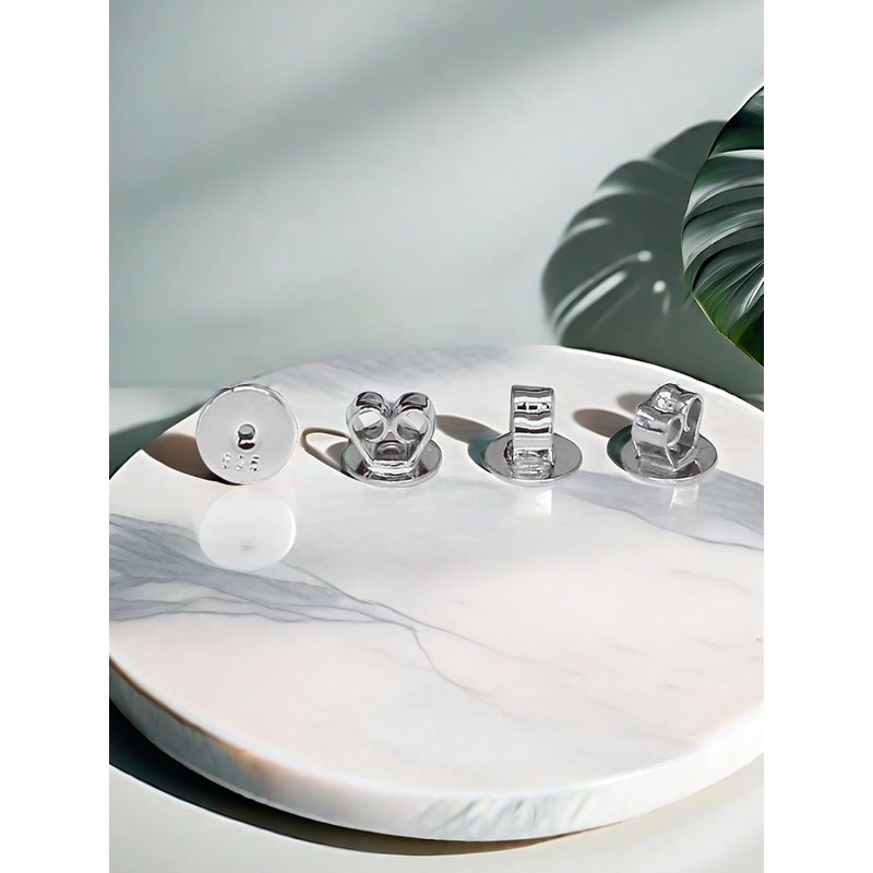 Pack of 12 925 Sterling Silver Stud Clasps, TUIOLUI Flat