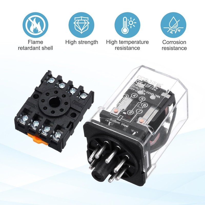 sourcing map DPDT Electromagnetic Power Relay, AC 110V Coil 10A