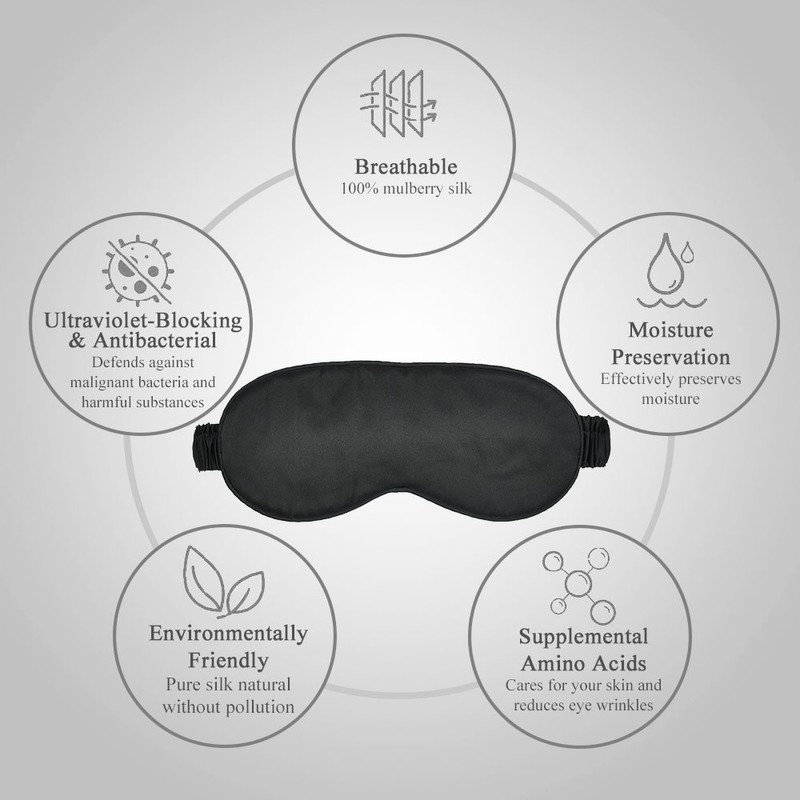 OLESILK Silk-Sleep-Mask Eye-Mask & Blindfold with Double Layer Silk Filling
