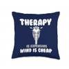 Therapy is Expensive Wind is Cheap Funny Motorcycling Throw Pillow