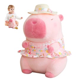 Capybara Plush Toy, 25CM Capybara Doll, Pink dress Stuffed Animals Realistic Capybara Soft Doll, Capybara Stuffed Animal Toy for Kids Birthday Christmas Toys Gifts Home Decoration for Boys Girls Kids