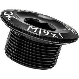 1Pc Black M19 Crank Arm Screws Fixing Bolt, Crankset Arm Bolt, Aluminum Alloy Threads Crankset Arm Bolt, Crank Fixing Bolt for Mountain Bike Road Bike Crankset, Drivetrain Components