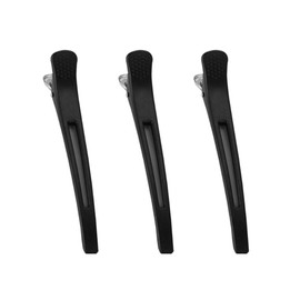 Hairpin Set of 3 Black Zone Clip Positioning Clip Cut Rubber No Trace Clip Hairpin Supplies Firmly Professional Hairpin Bangs Male Female Hairpin Strong No Marks for Facial Cleansing Makeup Barber