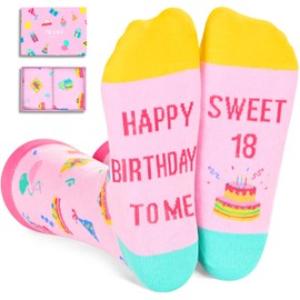 Zmart 18th Birthday Gifts Socks Ideas - Gifts for 18 Year Old Girl, Birthday Presents for 18 Year Old Female