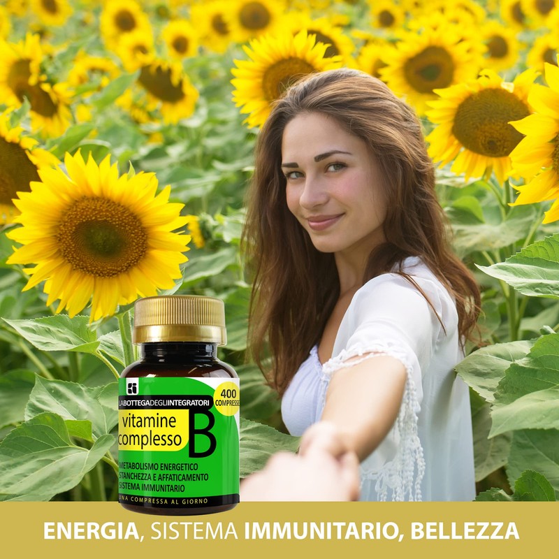 B-Komplex-Vitamine 400 Tabletten 1 pro Tag | Für Vegetarier geeignet