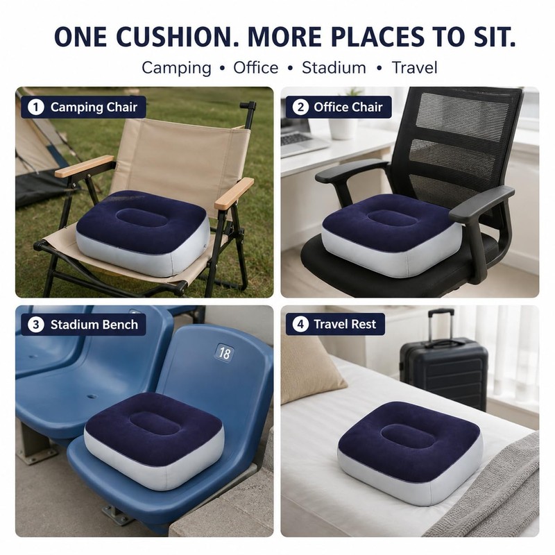 Soyinht 1PC Inflatable Seat Cushion, 37 x 30 x 20cm,