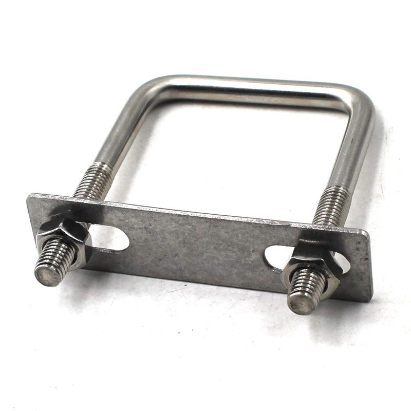 M8x60x120mm Square U Bolt 304 Stainless Steel Tie Down U