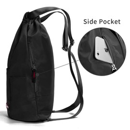 ZOORON Waterproof Drawstring Gym Backpack Bag for Men & Women, Sport Gym Sack Mini Travel Daypack
