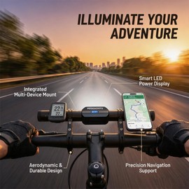 Redcomet Bike Headlights,9.05" Aluminum Alloy Bike Handlebar Extender,Cycling Accessories,IPX65 Waterproof Bicycle Light for Bicycle, E-Scooter, USB Rechargeable Headlight（without a Bike Phone Mount）