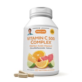ANDREW LESSMAN Vitamin C 500 Complex 720 Capsules - Non-Acidic Vitamin C Plus Citrus Bioflavonoids for Immune System and Anti-Oxidant Support, No Stomach Upset, Small Easy to Swallow Capsules