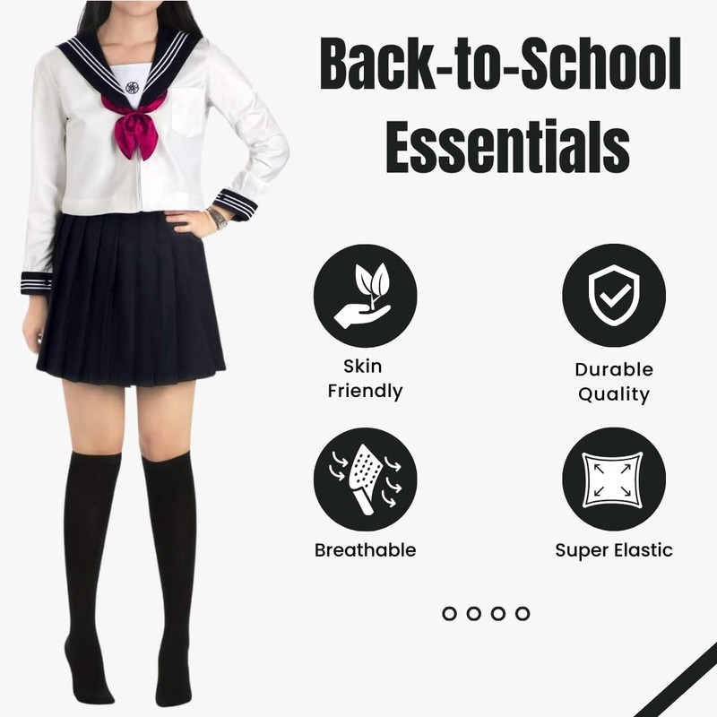 FNA Fashions® Childrens Back 2 School 3 Pairs Knee High
