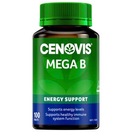Cenovis Mega B Tablets 100 - High-Strength Vitamin B Formula B-Group Vitamins Support Energy Levels, Healthy Nervous and Immune System Function - Reduces Free Radical Formation in the Body