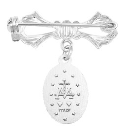 Rosemarie Collections Women's Religious Miraculous Medal Petite Brooch Pin Something Blue for The Bride (Blue)