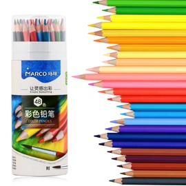 MARCO Colouring Pencils Children's - 48 Colours, Thick Oil Chalk Leads, Colouring Pencils for Art Students, Beginners and Primary School Students, D4300 Series, Ideal as a Back to School Gift